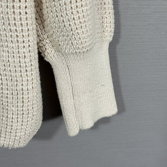 Michael Kors Sweater Womens Medium Beige Knit Turtle Neck Rib Cuffs Split Hem - Picture 4 of 10